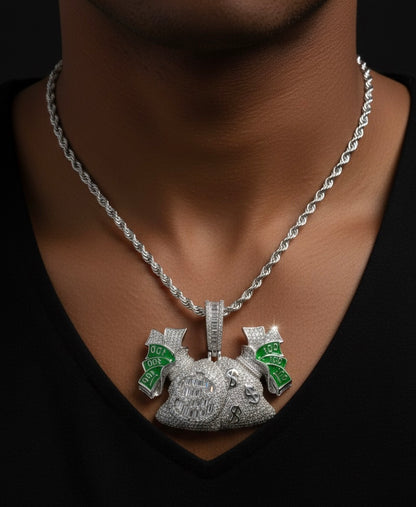 Moissanite Double Money Bag Pendant