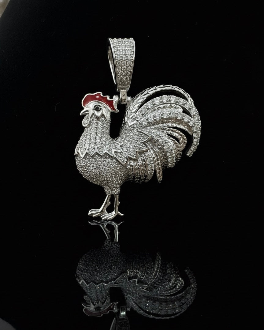 Moissanite Rooster Pendant