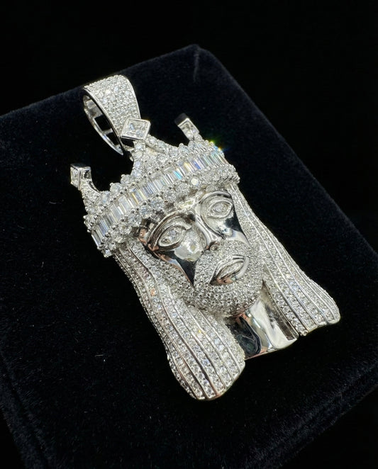 King Jesus Moissanite Pendant