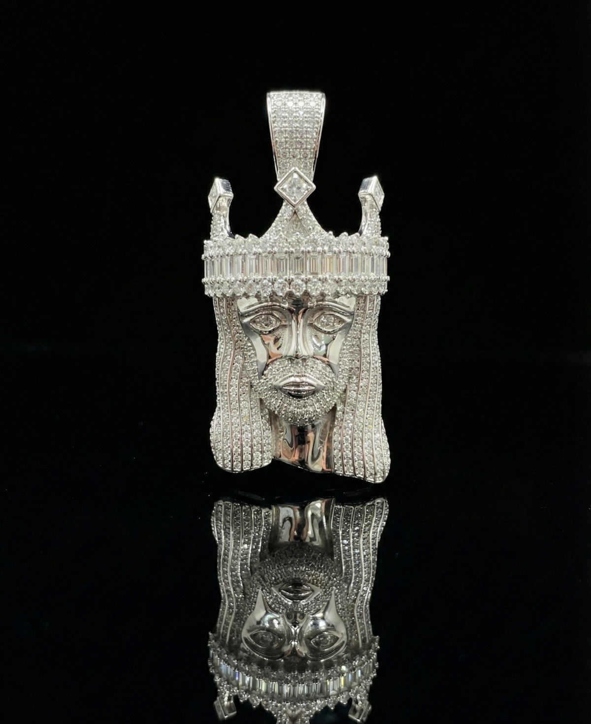 King Jesus Moissanite Pendant