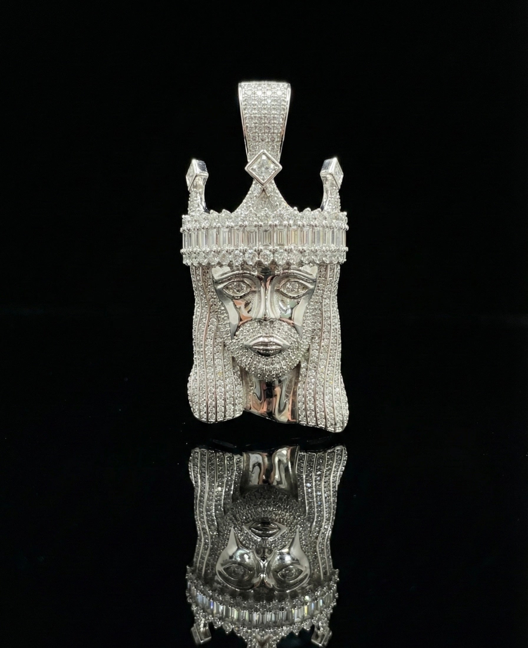 King Jesus Moissanite Pendant
