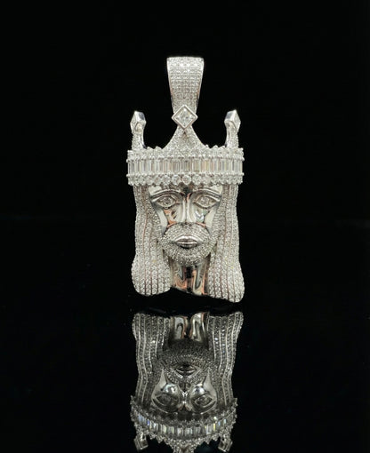 King Jesus Moissanite Pendant