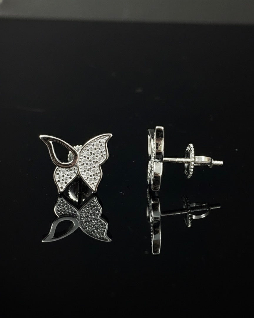 Moissanite Open Wings Butterfly Earrings
