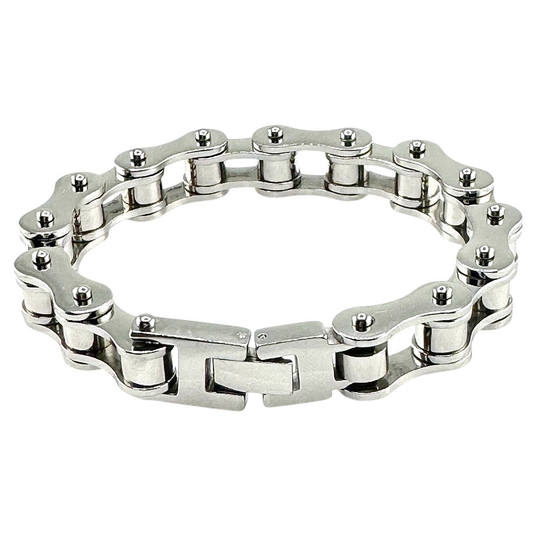 Bike Link Bracelet in 18K White Gold