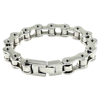 Bike Link Bracelet in 18K White Gold