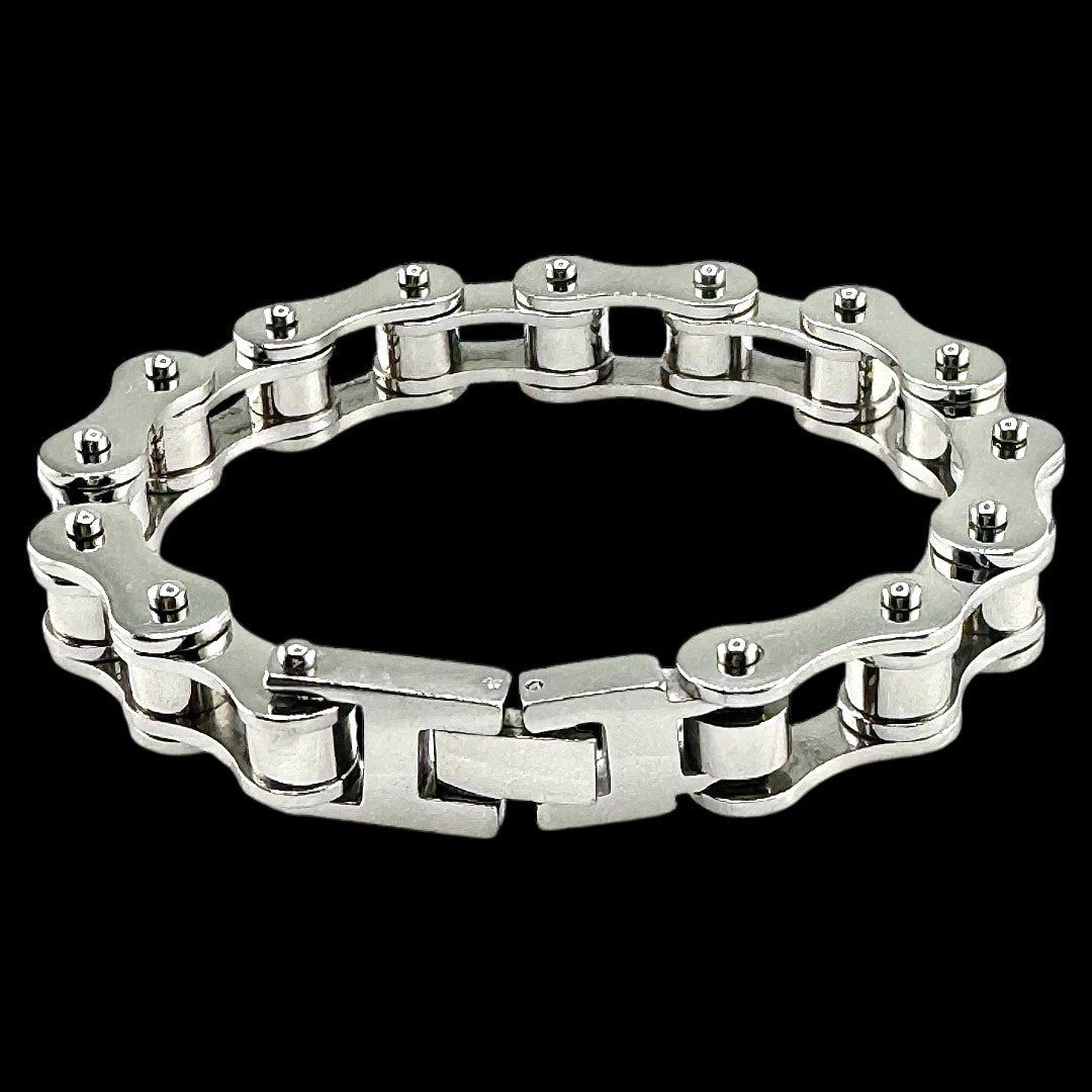 Bike Link Bracelet in 18K White Gold