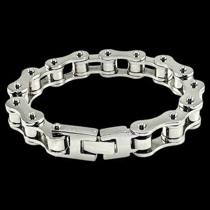 Bike Link Bracelet in 18K White Gold