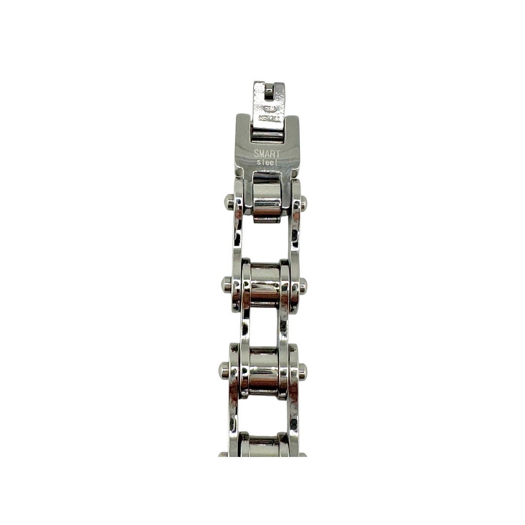 Bike Link Bracelet in 18K White Gold