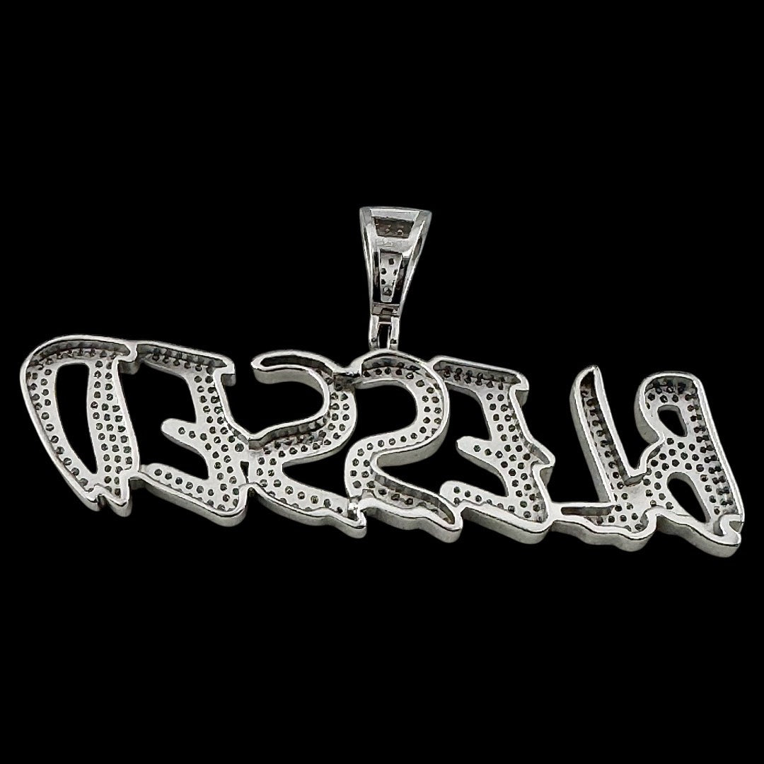 Moissanite in 925 Sterling Silver "BLESSED" Pendant