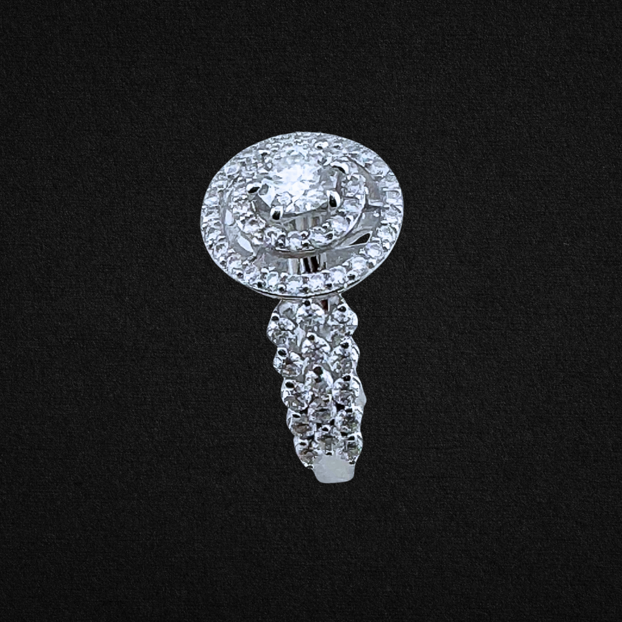 Moissanite in 925 Sterling Silver  Round Ring