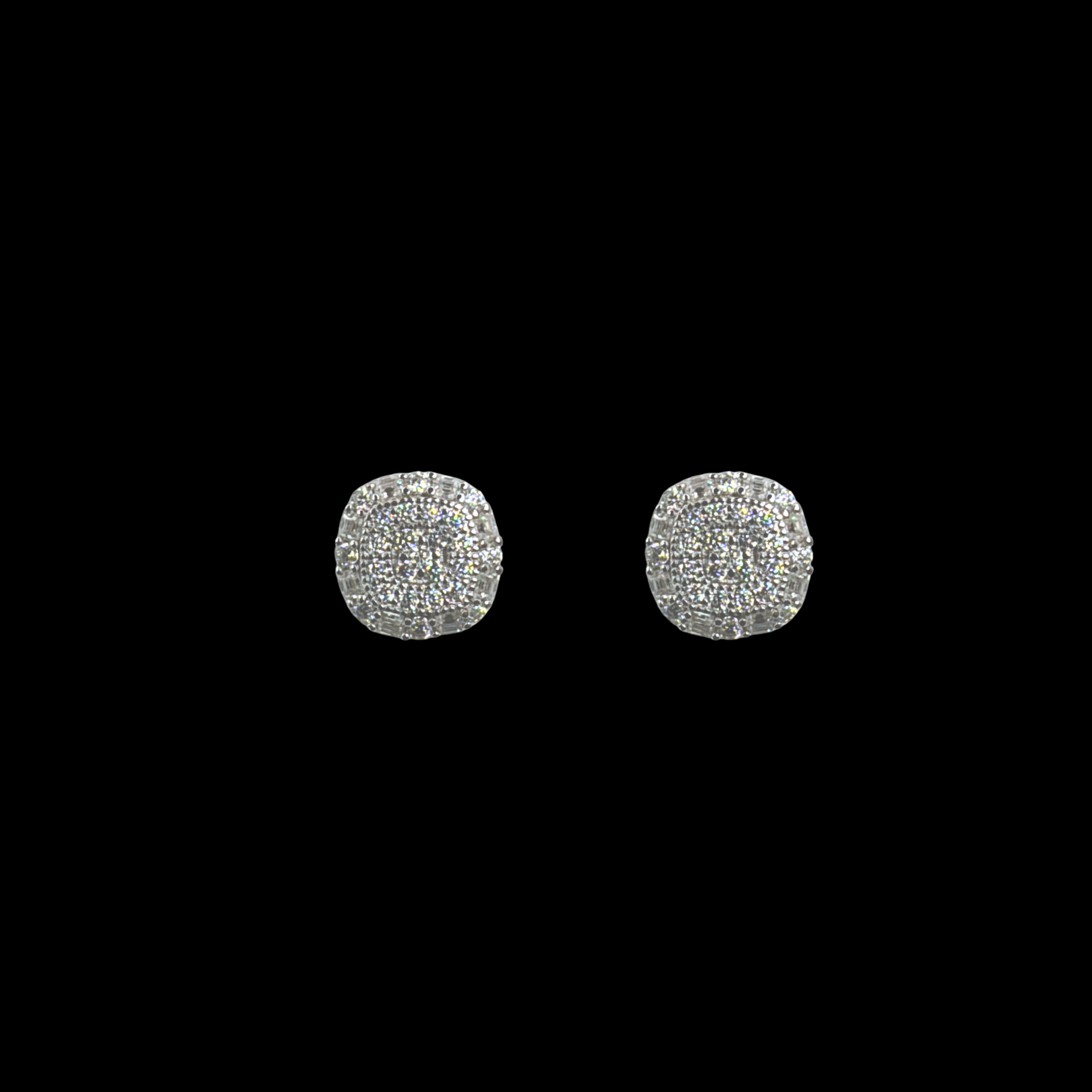 925 Sterling Silver and Moissanite Square Stud Earrings