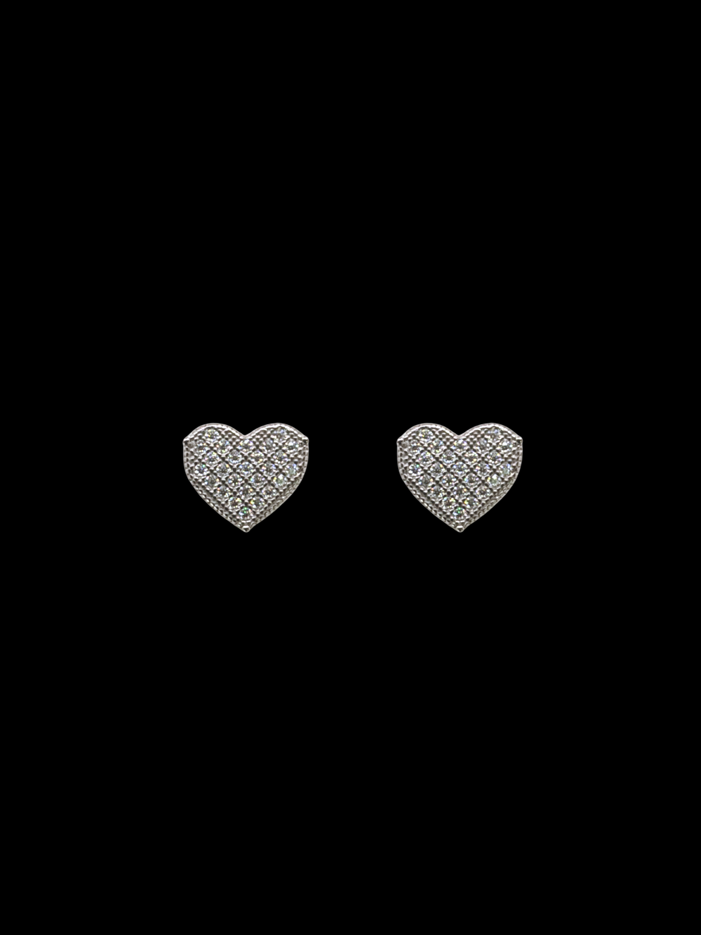 925 Sterling Silver and Moissanite Heart Stud Earrings