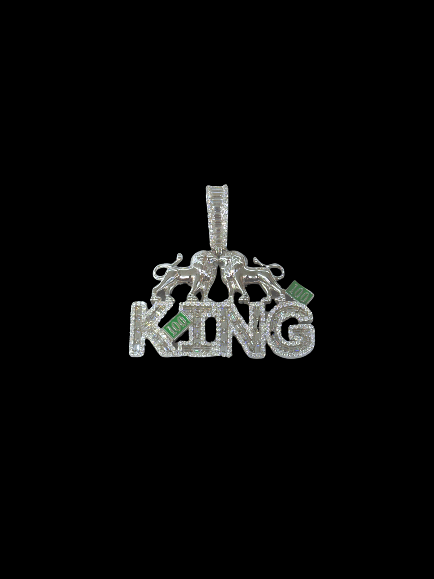 Moissanite in 925 Sterling Silver King Pendant