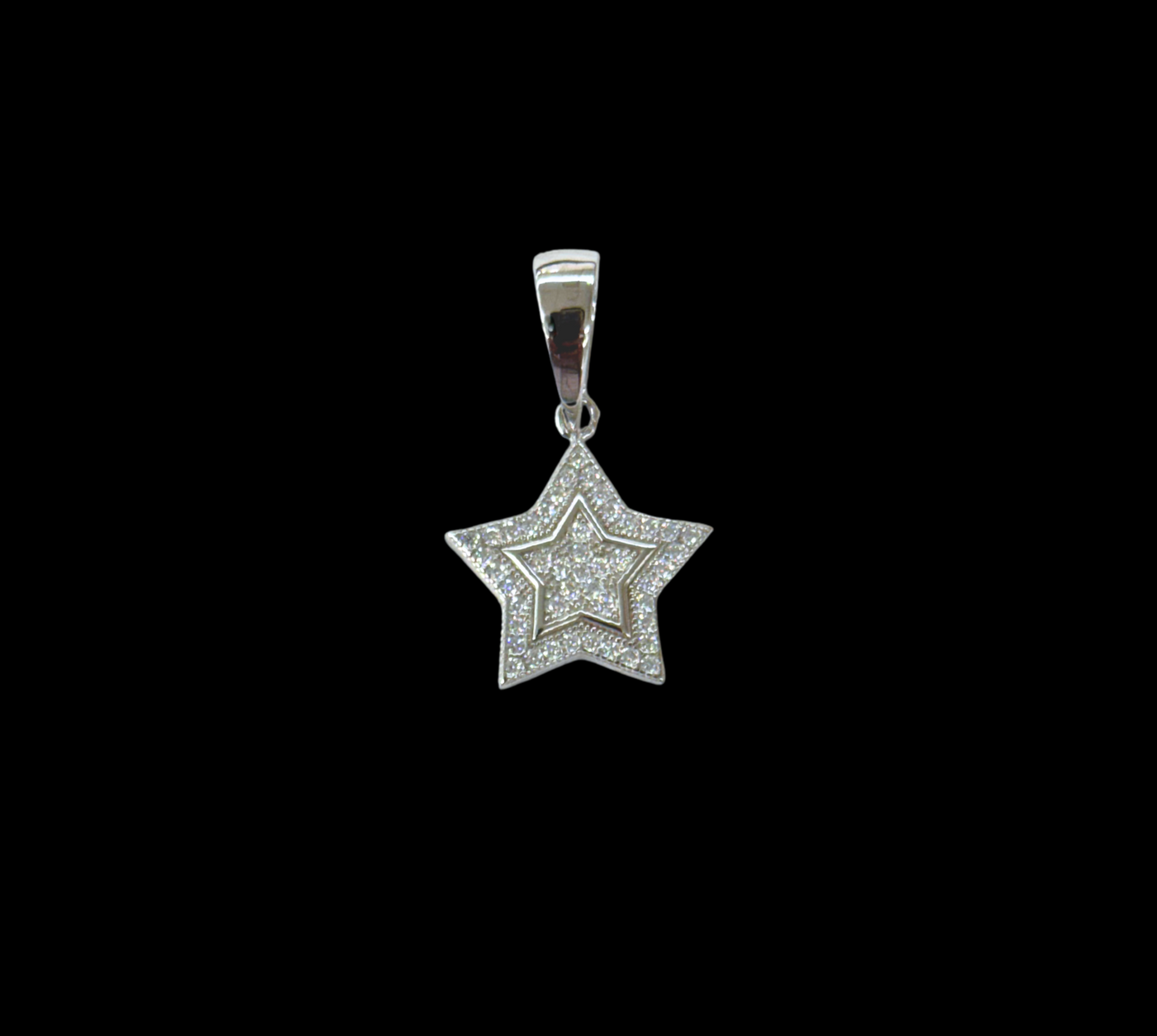 Moissanite in 925 Sterling Silver Star Pendant