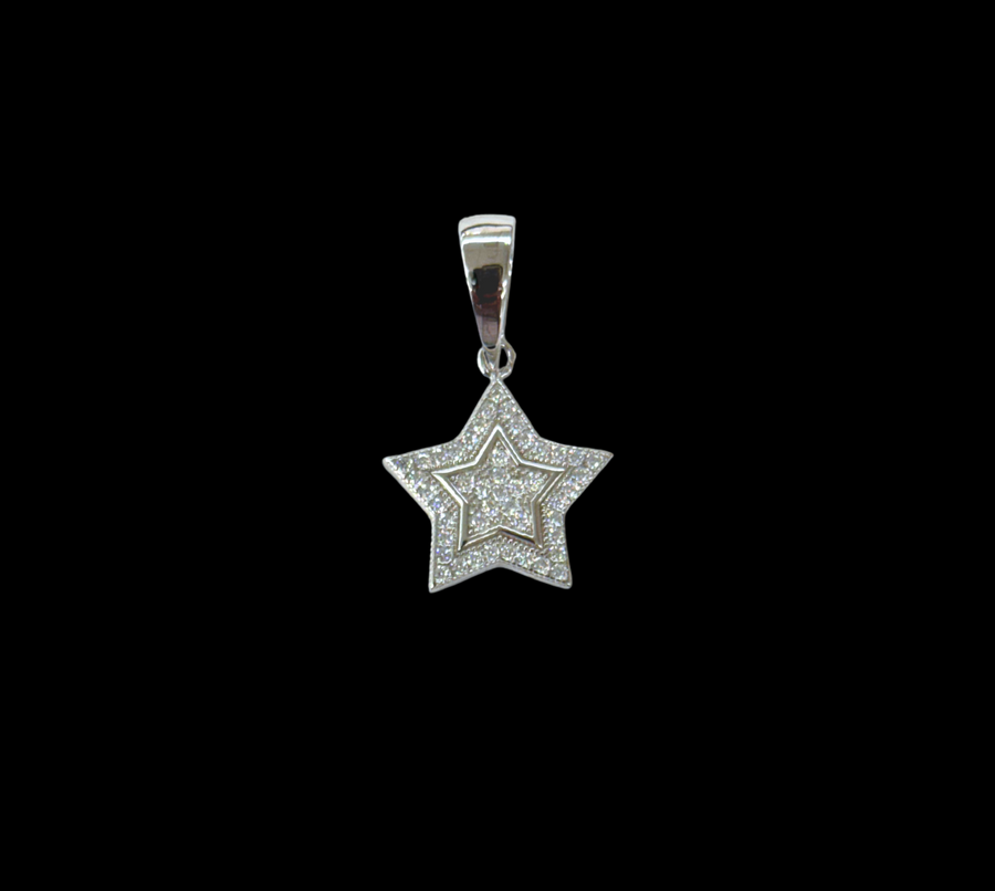Moissanite in 925 Sterling Silver Star Pendant