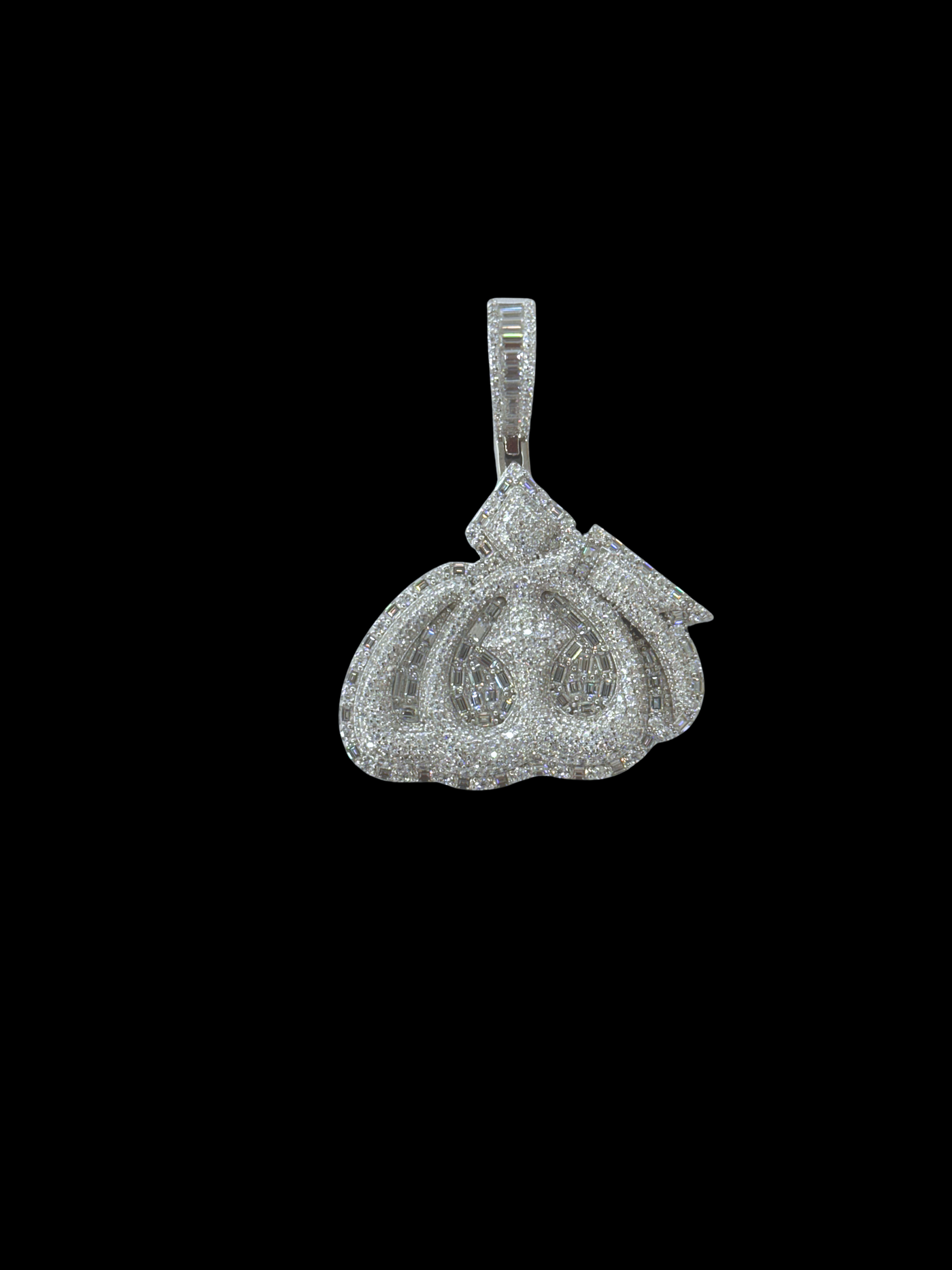 Moissanite in 925 Sterling Silver Allah Pendant