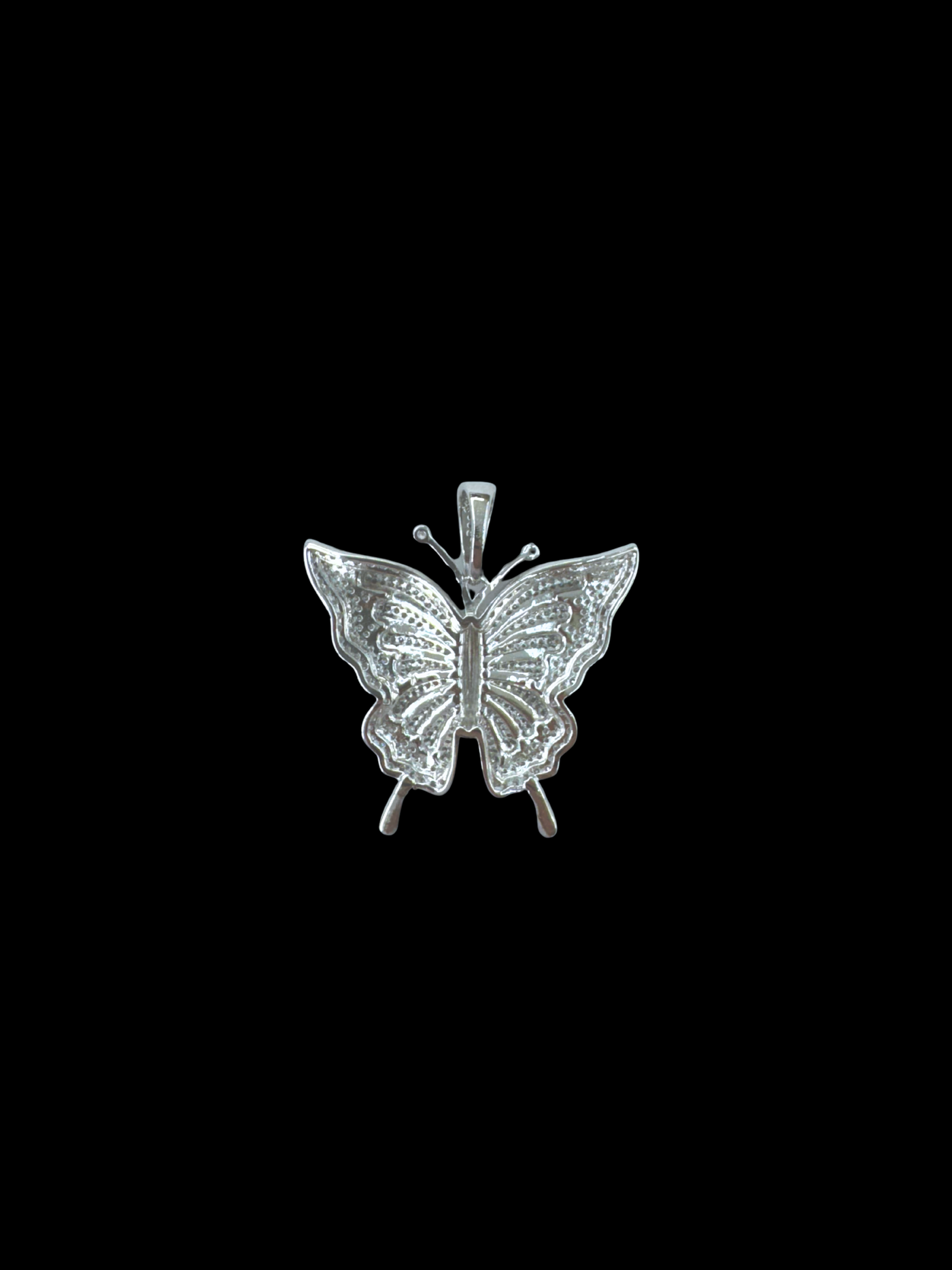 Moissanite in 925 Sterling Silver Butterfly Pendant