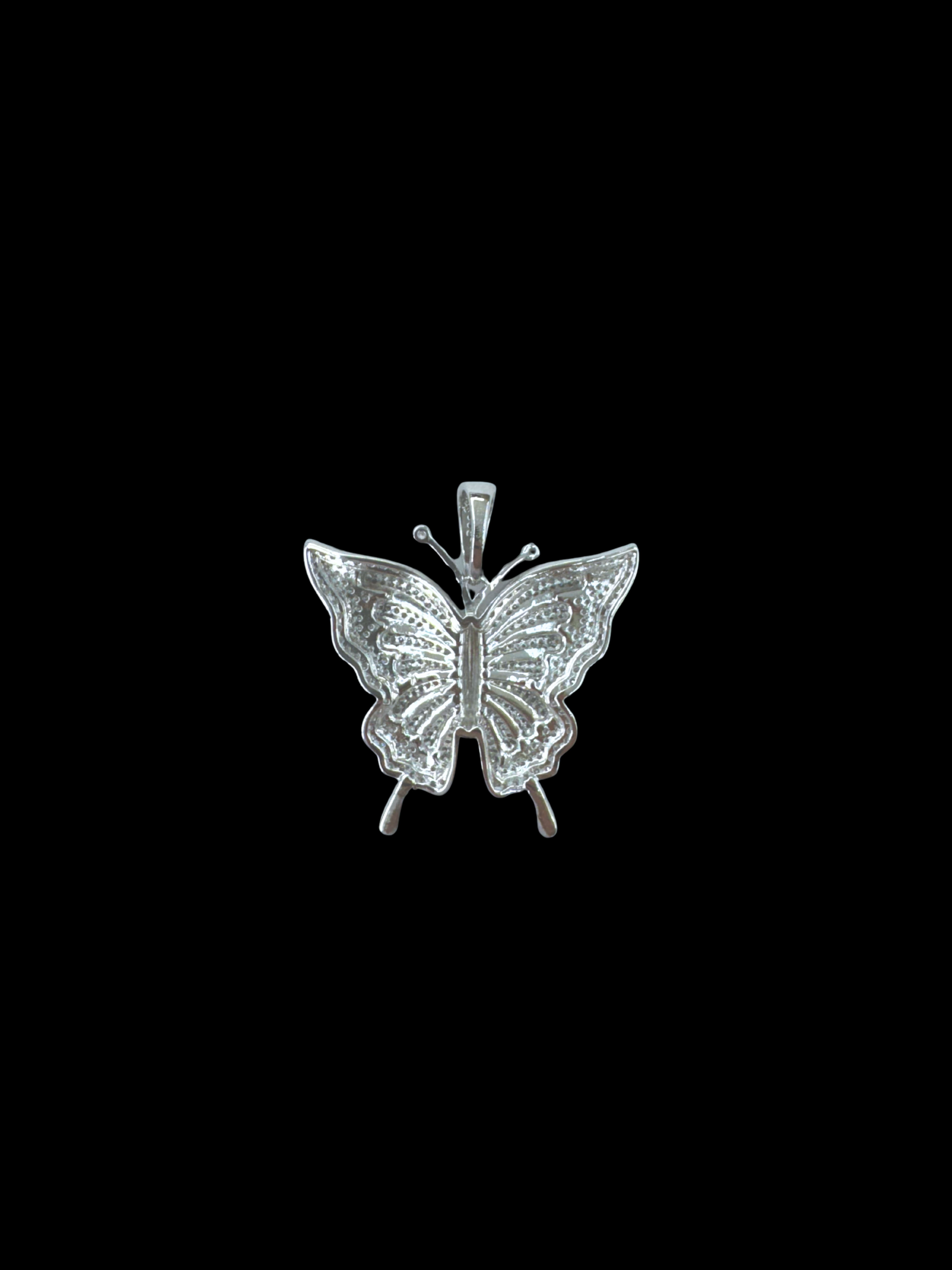 Moissanite in 925 Sterling Silver Butterfly Pendant