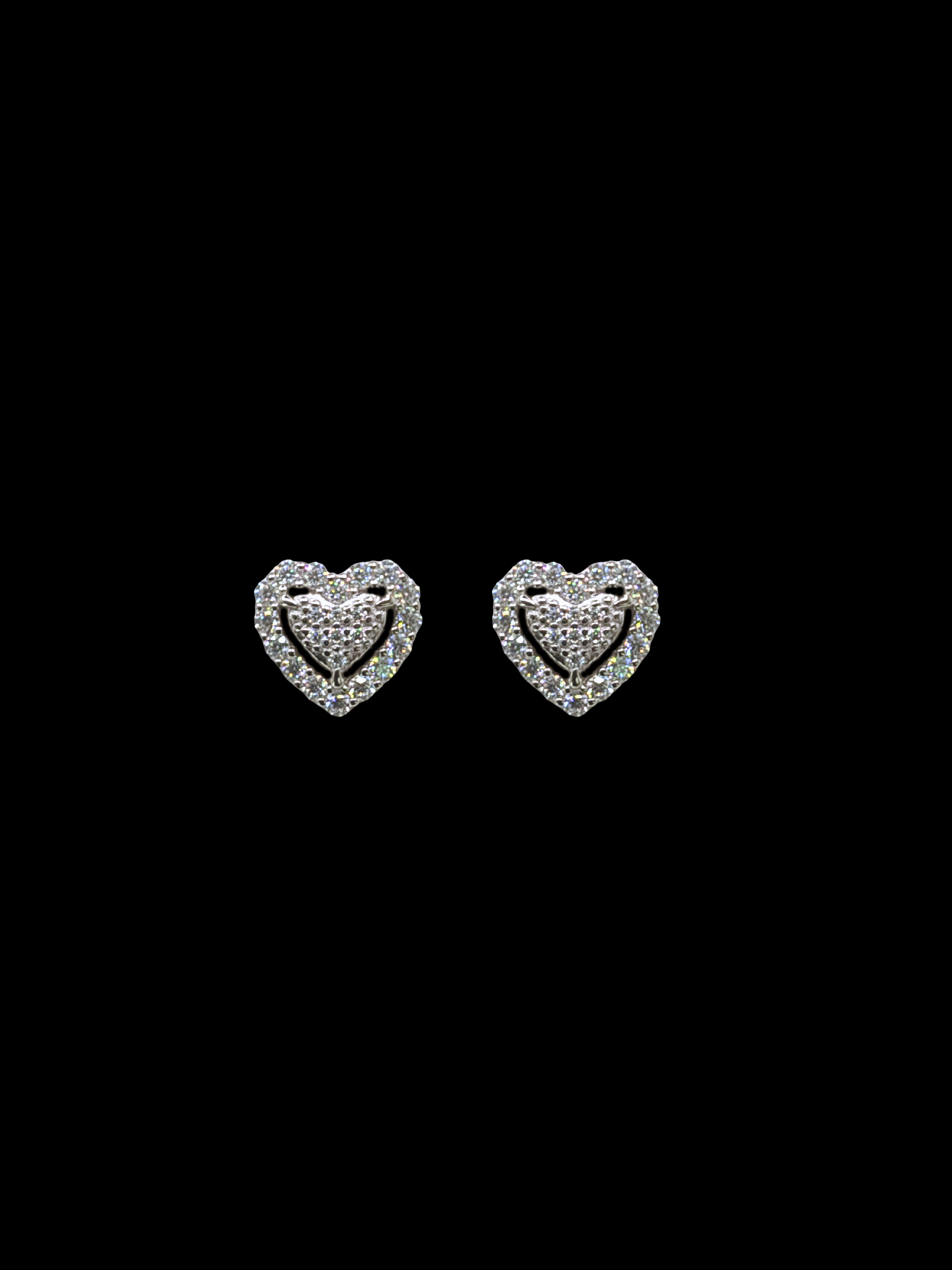 Open Heart Moissanite Earrings