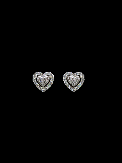 Open Heart Moissanite Earrings