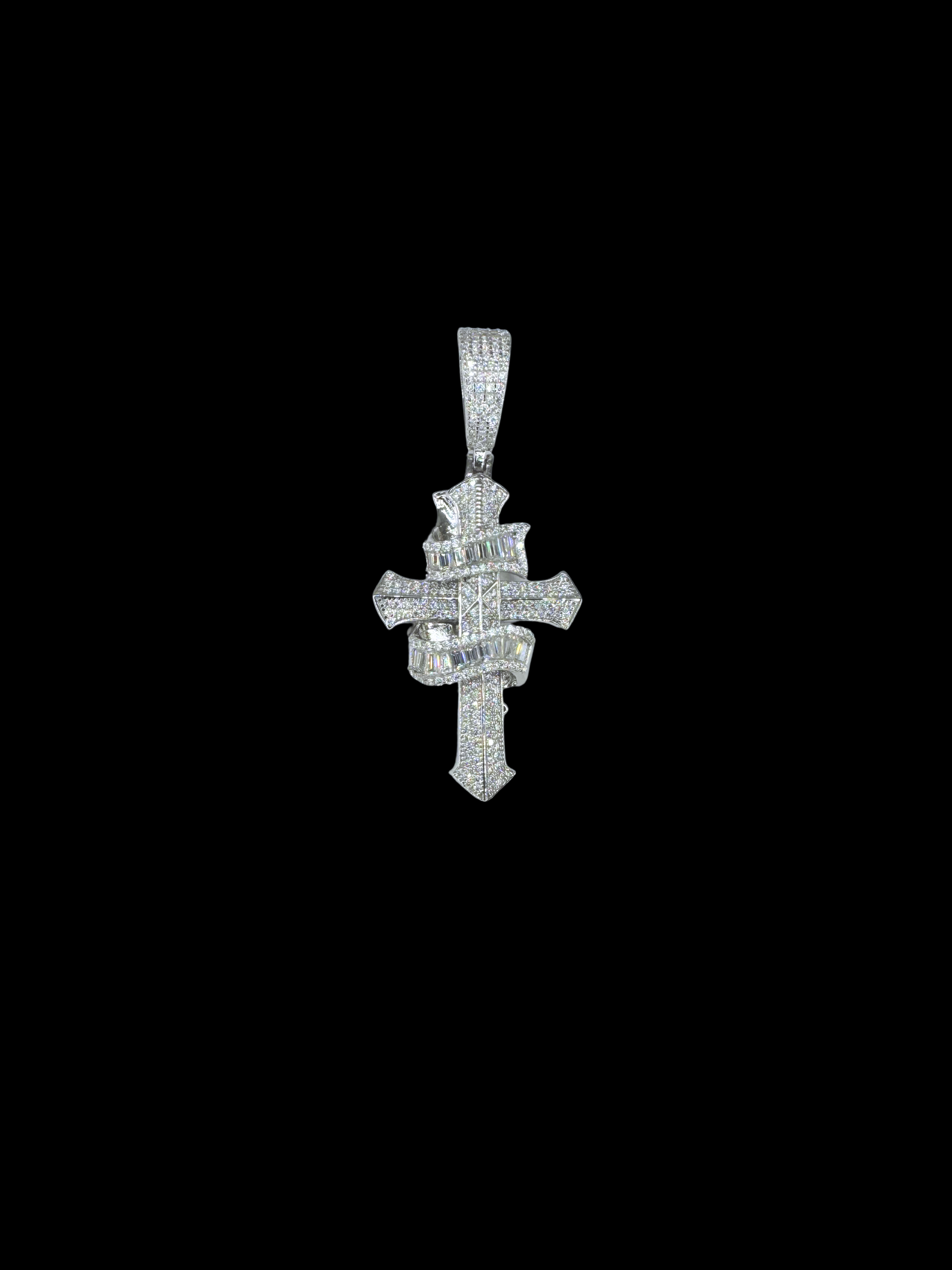 Moissanite in 925 Sterling Silver Cross Pendant