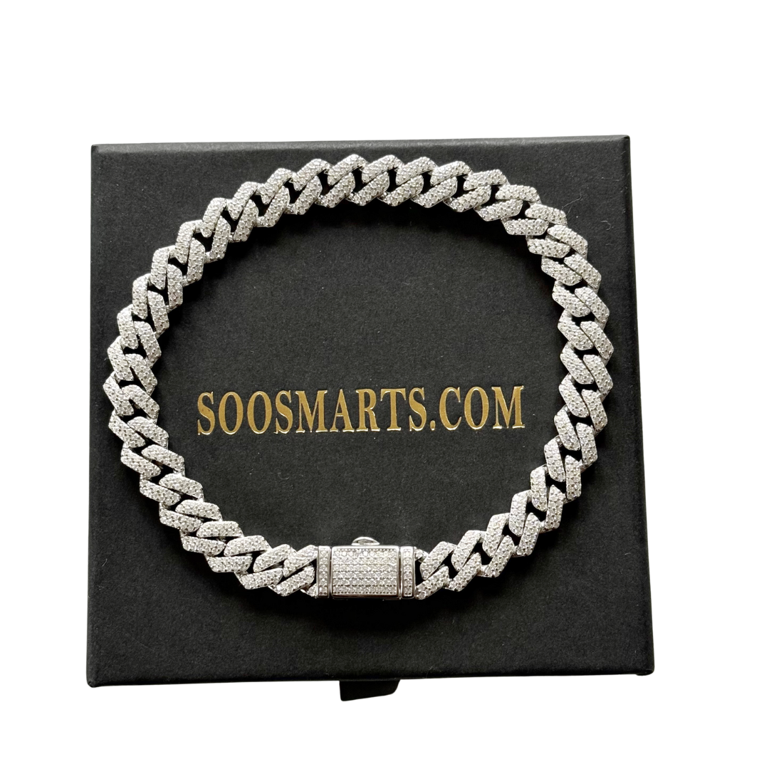 8.5MM Moissanite Diamond Cuban Bracelet