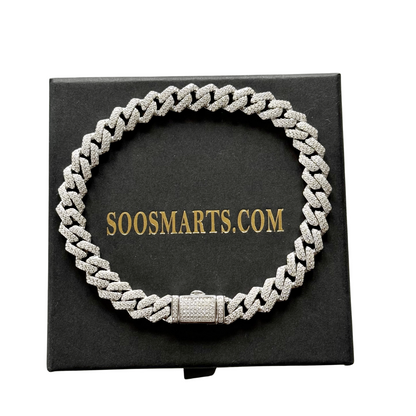 8.5MM Moissanite Diamond Cuban Bracelet
