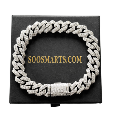 12MM Moissanite Diamonds Cuban Bracelet