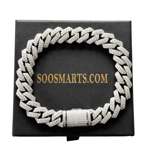 12MM Moissanite Diamonds Cuban Bracelet