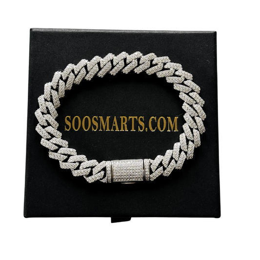 10MM Moissanite Diamond Cuban Bracelet
