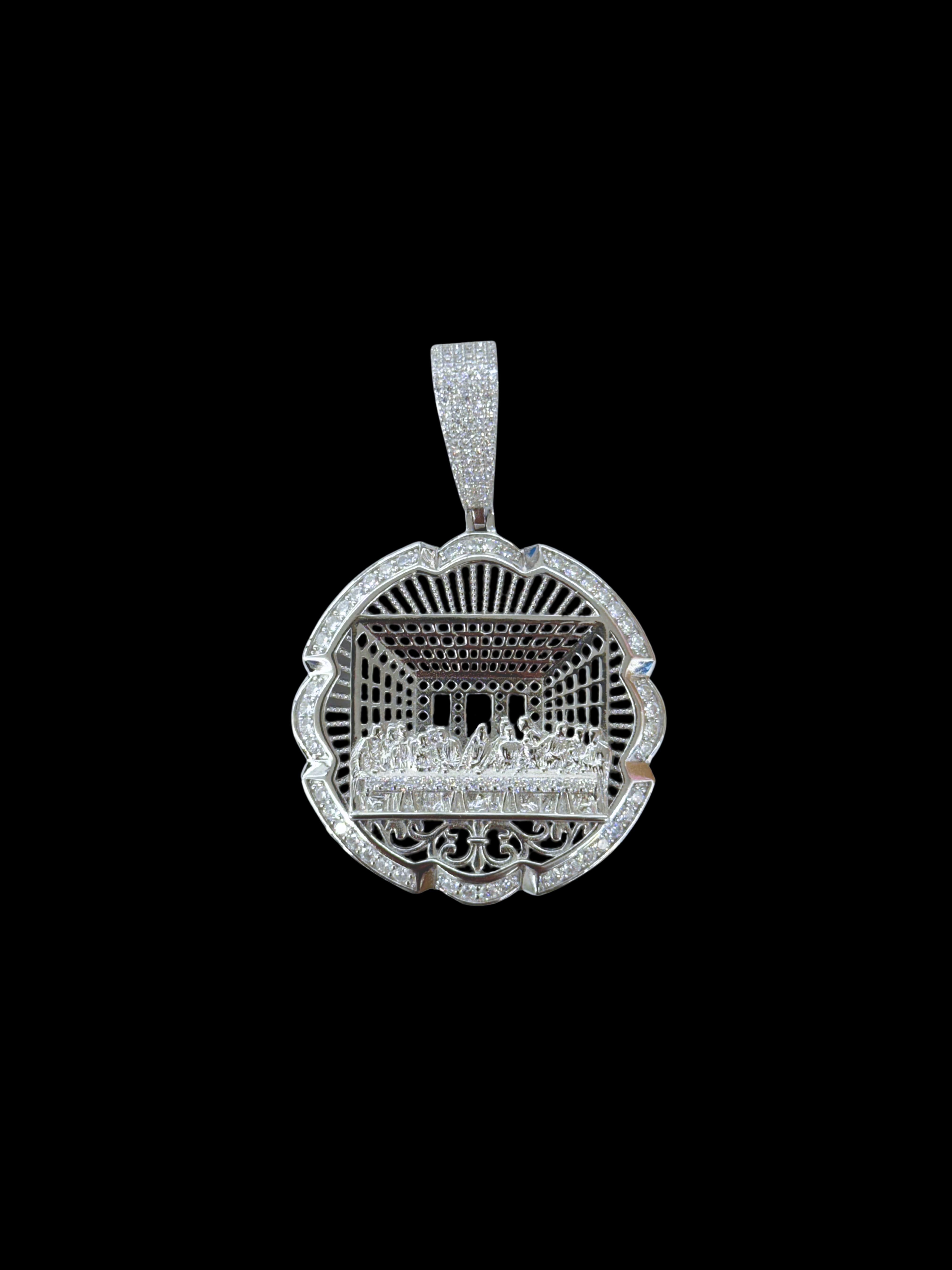 Moissanite in 925 Sterling Silver Last Supper Pendant