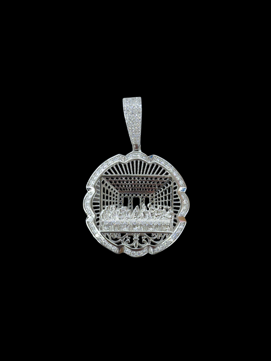 Moissanite in 925 Sterling Silver Last Supper Pendant