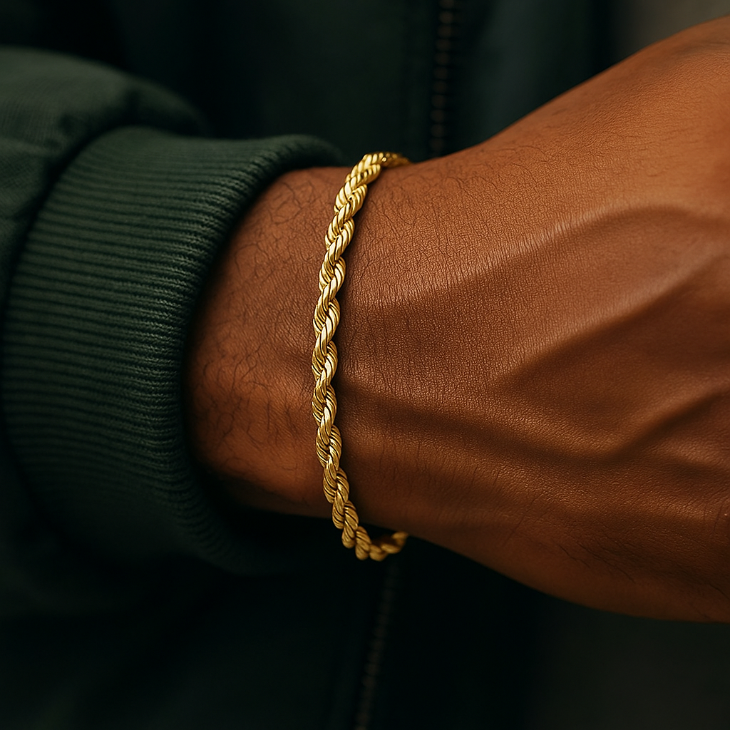 5mm Rope Bracelet in 18K Yellow Gold