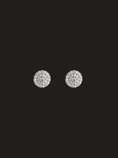 Circle Tri-Stacked Moissanite Earrings