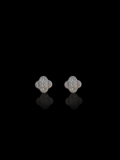Moissanite Clover Stud Earrings