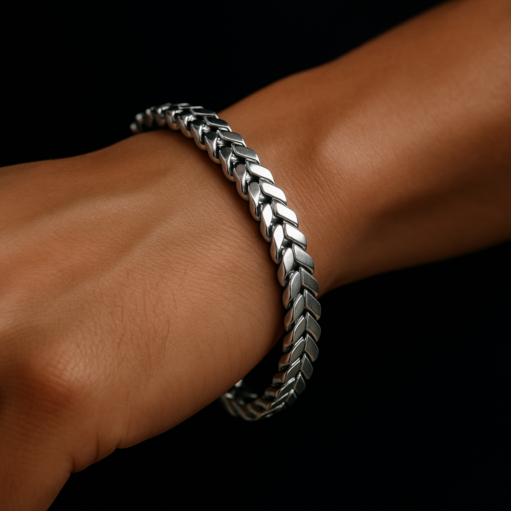 Franco Bracelet in 18K White Gold