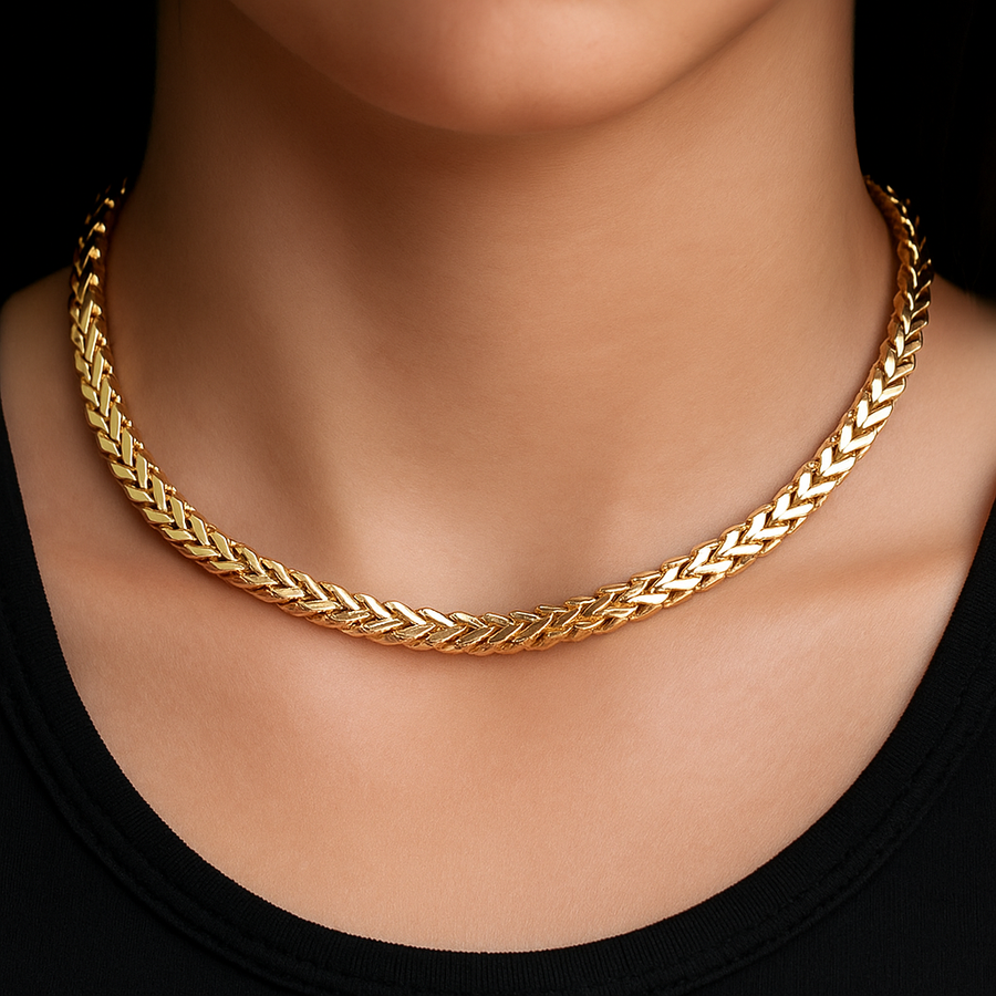 Franco Chain Necklace in 18K Yellow Gold