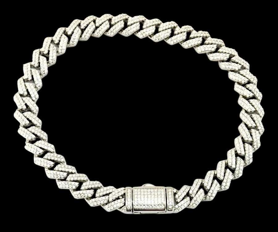 Moissanite in 925 Sterling Silver 8.5mm Miami Cuban Bracelet