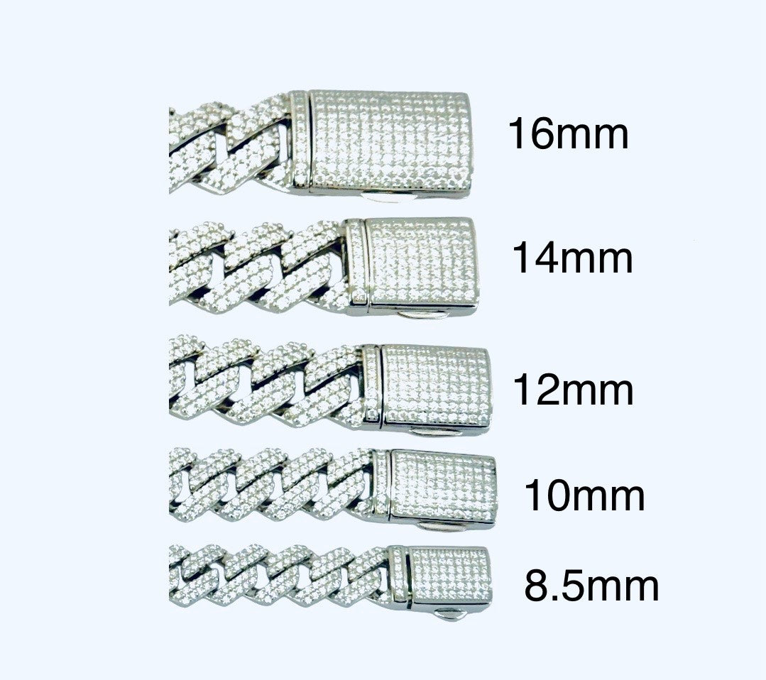 12MM Moissanite Diamonds Cuban Bracelet