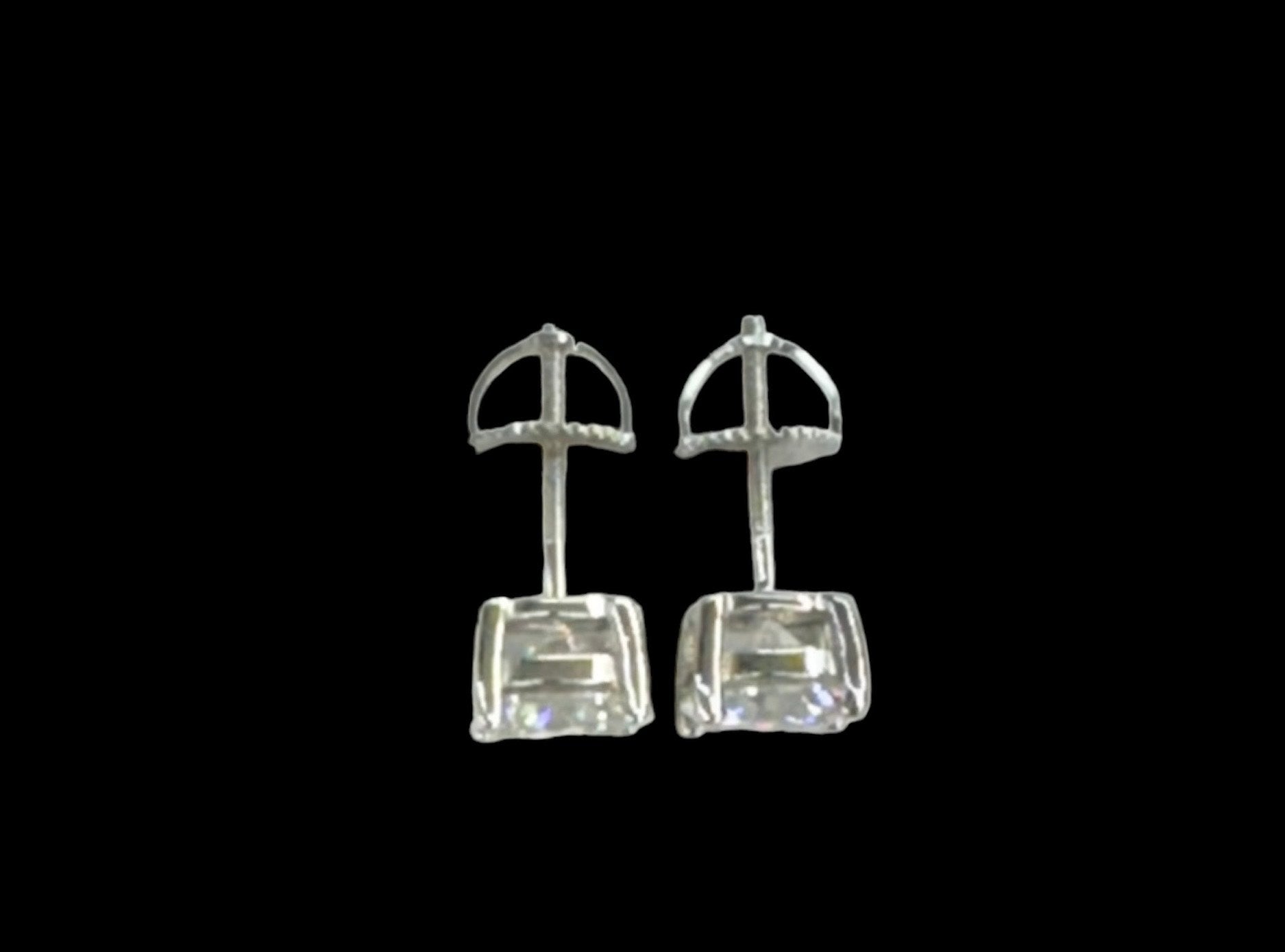 925 Sterling Silver and Moissanite 4mm Solitaire Stud Earrings