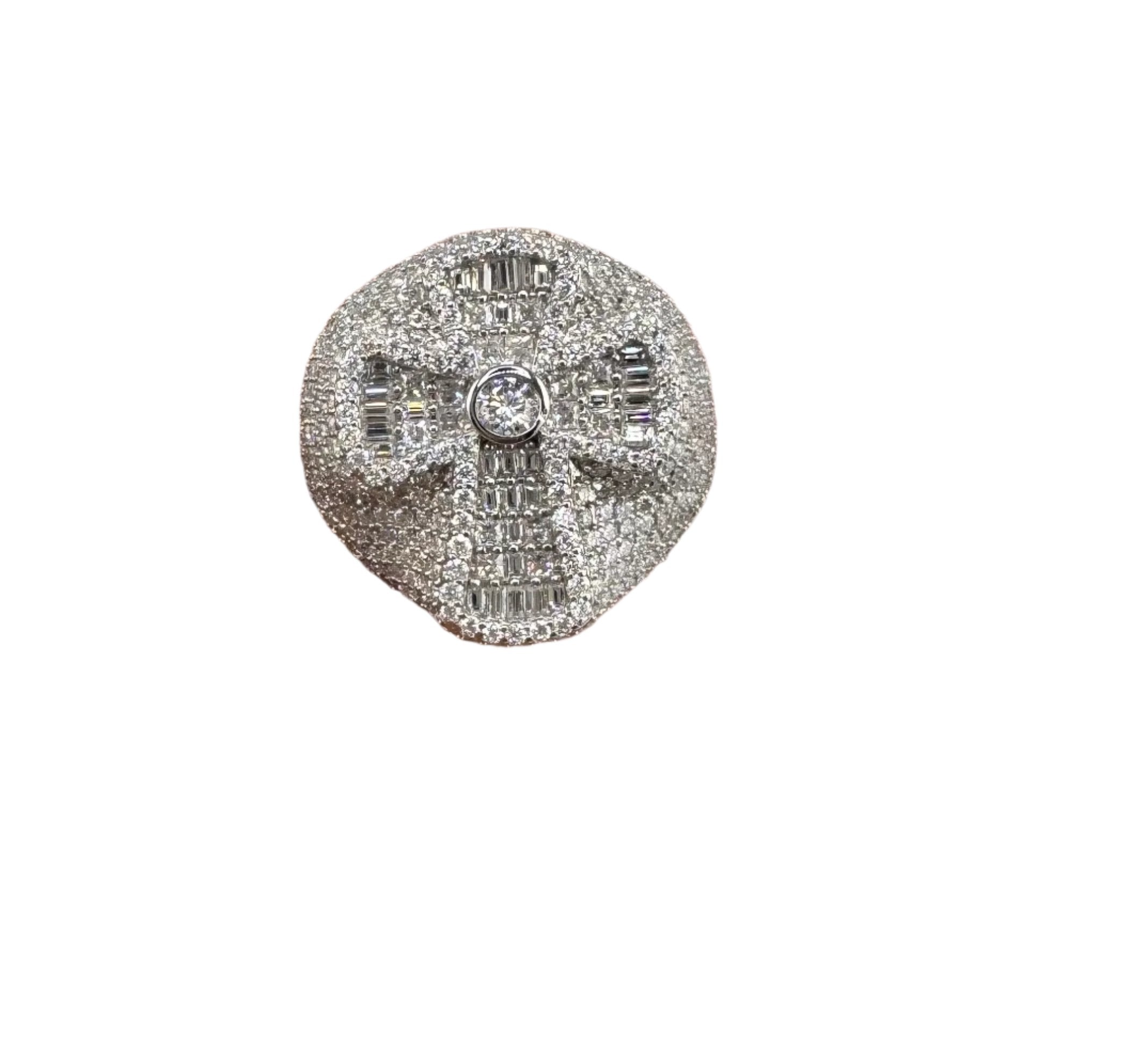 Moissanite in 925 Sterling Silver Cross Ring