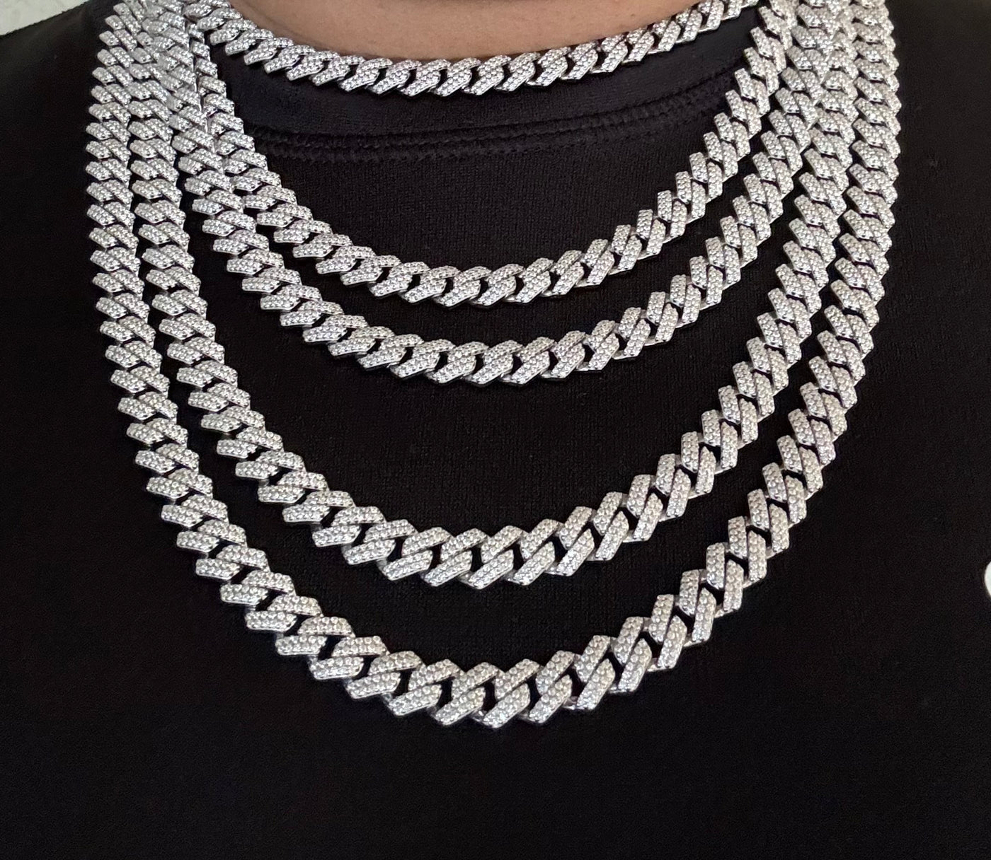 Moissanite in 925 Sterling Silver 8.5mm Miami Cuban Chain Necklace ·