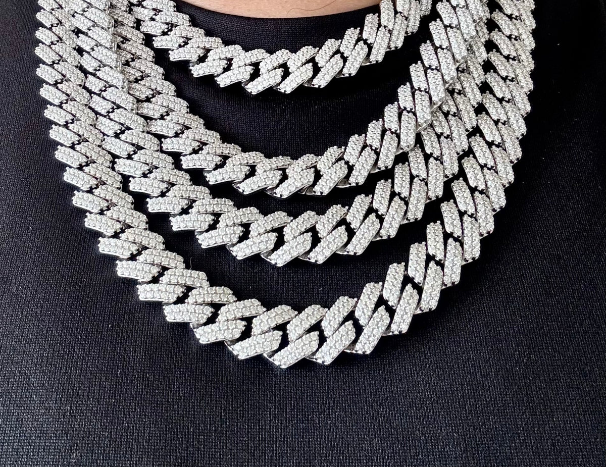 14MM Moissanite Diamond Cuban Necklace