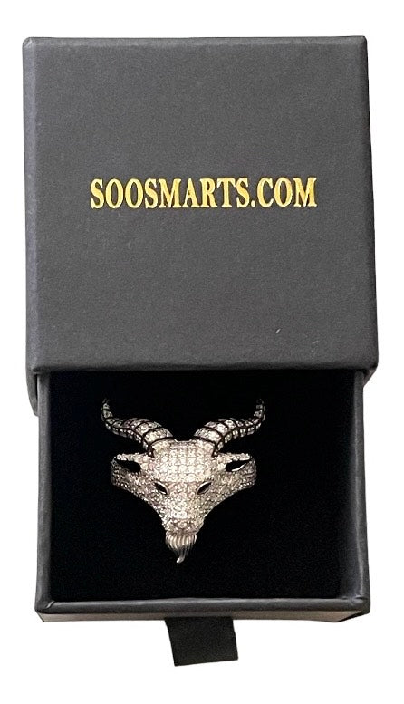 Moissanite in 925 Sterling Silver GOAT Ring