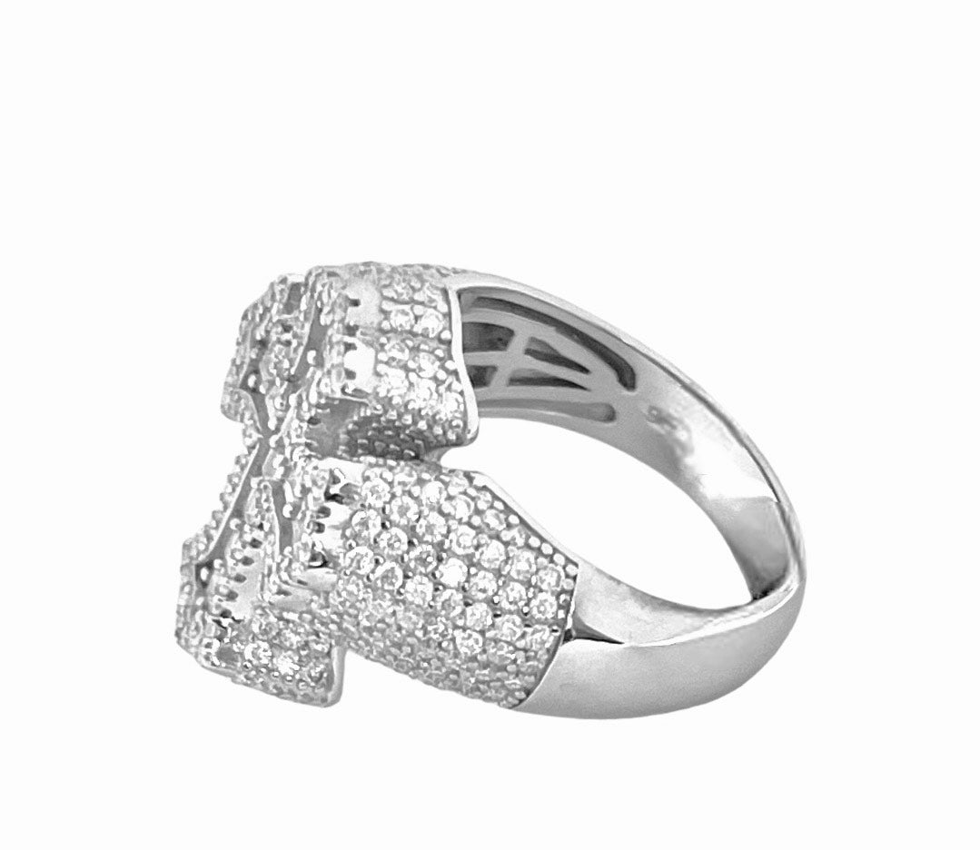 Moissanite in 925 Sterling Silver Cross Ring