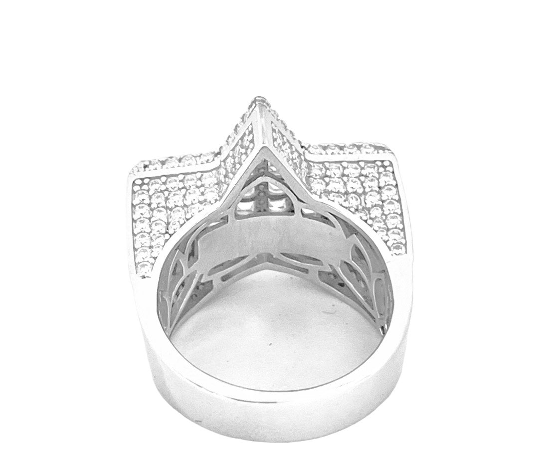 Moissanite in Sterling Silver Star Ring