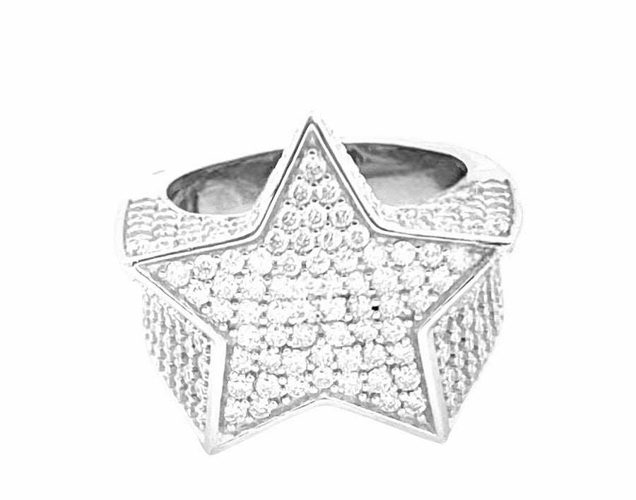 Moissanite in 925 Sterling Silver Star Ring