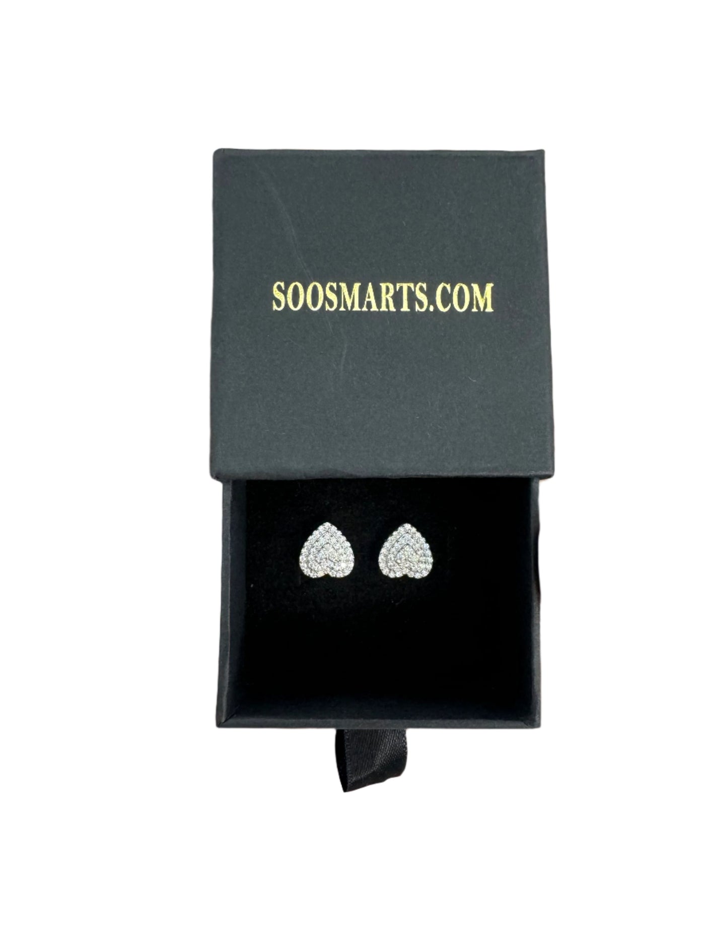 925 Sterling Silver and Moissanite Heart Stud Earrings