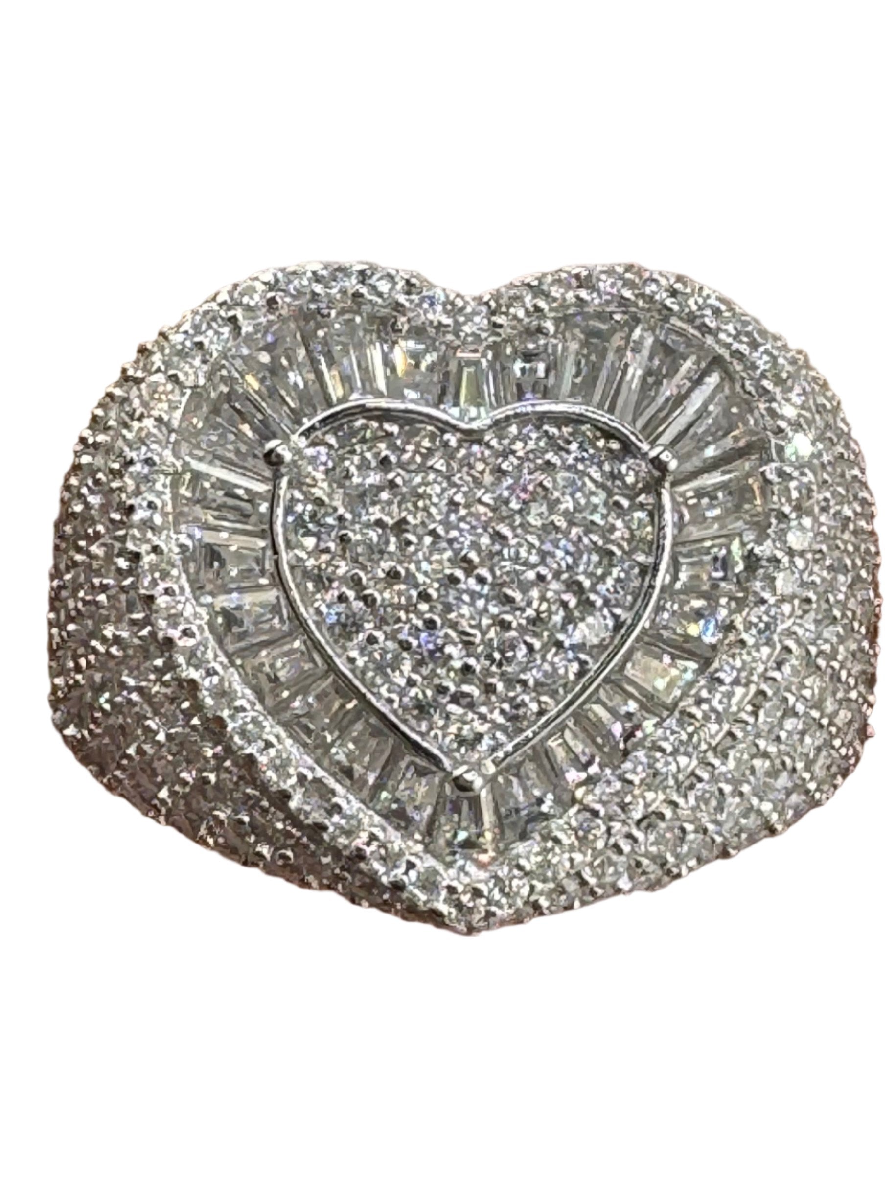 Moissanite in 925 Sterling Silver Heart Ring