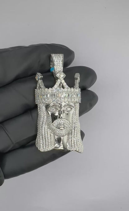 King Jesus Moissanite Pendant